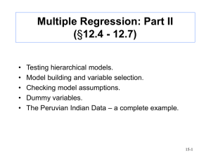 Multiple Regression: Part II (