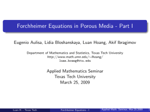 Forchheimer Equations in Porous Media - Part I