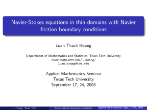 Navier-Stokes equations in thin domains with Navier friction boundary conditions