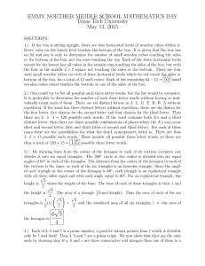 EMMY NOETHER MIDDLE SCHOOL MATHEMATICS DAY Texas Tech University May 13, 2015