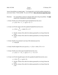 Math 1452-006 Exam I 13 February 2015 Version A