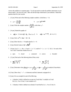 MATH 4356-001 Exam I September 28, 1999