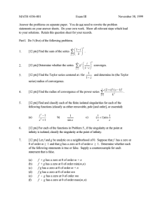 MATH 4356-001 Exam III November 30, 1999