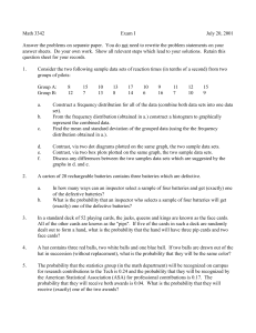 Math 3342 Exam I July 20, 2001