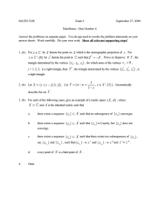 MATH 5320 Exam I September 27, 2004 TakeHome - Due October 4
