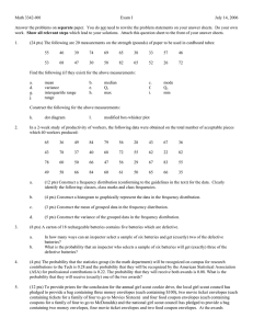 Math 3342-001 Exam I July 14, 2006 separate