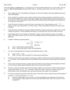 Math 3342-001 Exam II July 28, 2006 separate