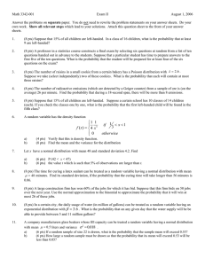 Math 3342-001 Exam II August 1, 2006 separate