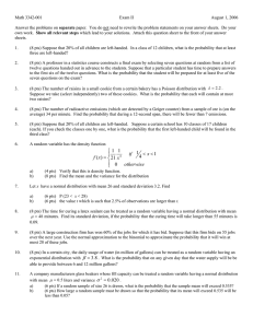 Math 3342-001 Exam II August 1, 2006 separate