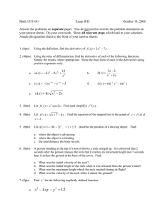Math 1351-011 Exam II-D October 18, 2006 separate