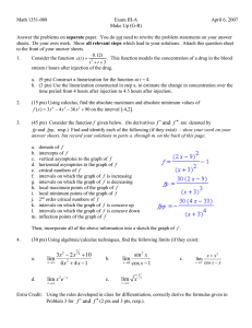 Math 1351-008 Exam III-A April 6, 2007 Make Up (G-R)