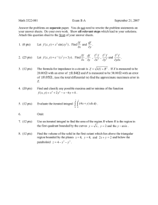 Math 3322-001 Exam II-A September 21, 2007 separate
