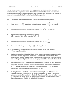 Math 3322-001 Exam IV-C November 7, 2007 separate