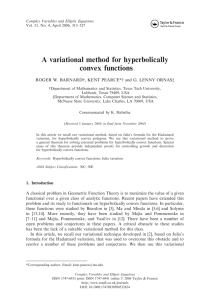 A variational method for hyperbolically convex functions