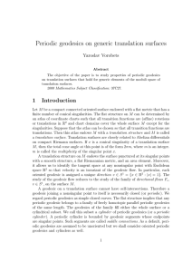 Periodic geodesics on generic translation surfaces Yaroslav Vorobets