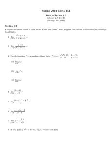 Spring 2012 Math 151 Section 2.3