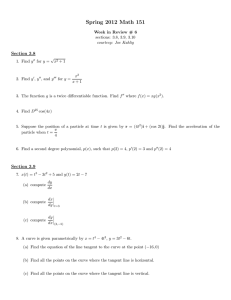 Spring 2012 Math 151 Section 3.8