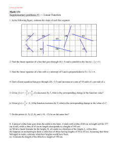 Math 131 Supplementary problems #1 --- Linear Function