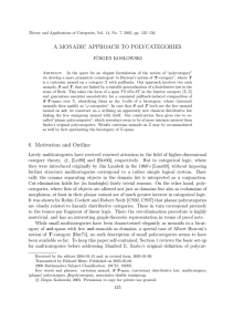 A MONADIC APPROACH TO POLYCATEGORIES JÜRGEN KOSLOWSKI