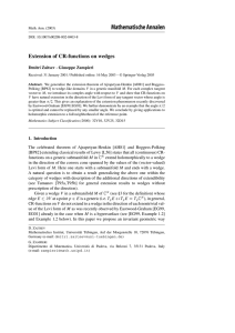 Mathematische Annalen Extension of CR-functions on wedges · Giuseppe Zampieri Dmitri Zaitsev