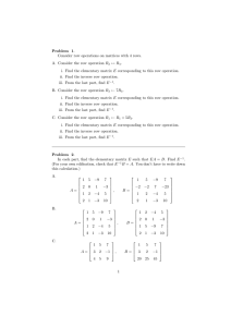Problem 1. Consider row operations on matrices with 4 rows. ↔ R