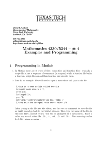 David S. Gilliam Department of Mathematics Texas Tech University Lubbock, TX  79409