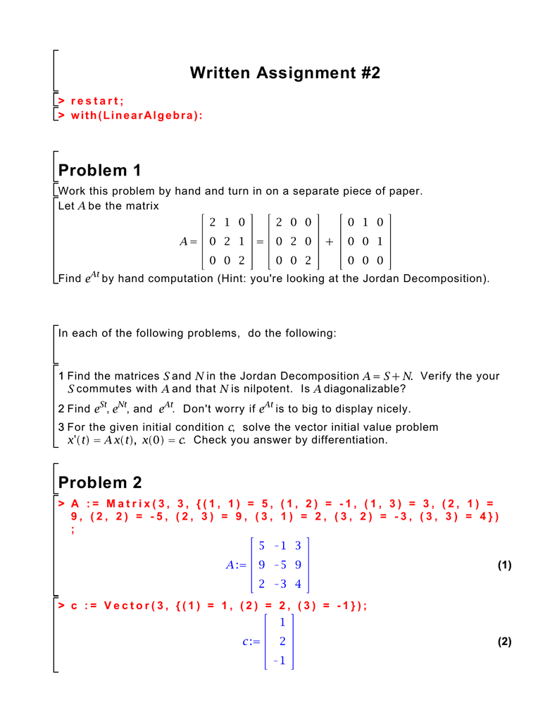 Written Assignment 2 Problem 1