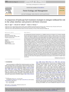 A comparison of landscape fuel treatment strategies to mitigate wildland... in the urban interface and preserve old forest structure