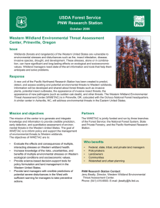 USDA Forest Service PNW Research Station Western Wildland Environmental Threat Assessment