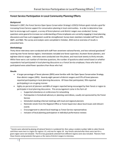 Forest Service Participation in Local Planning Efforts 2010