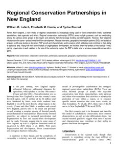 Regional Conservation Partnerships in New England