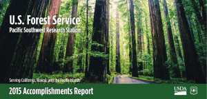 U.S. Forest Service 2015 Accomplishments Report Pacific Southwest Research Station