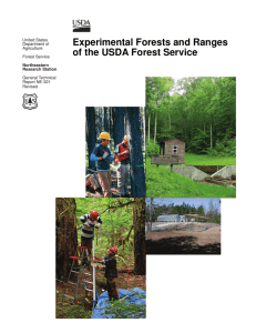 Experimental Forests and Ranges of the USDA Forest Service United States Department of