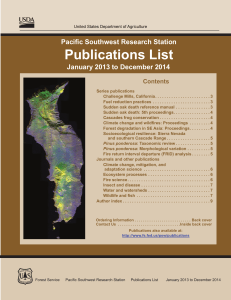 Publications List January–March 2012 Pacific Southwest Research Station January 2013 to December 2014