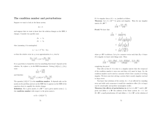 The condition number and perturbations