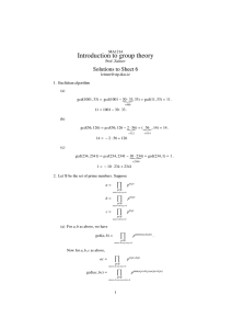 Introduction to group theory Solutions to Sheet 6