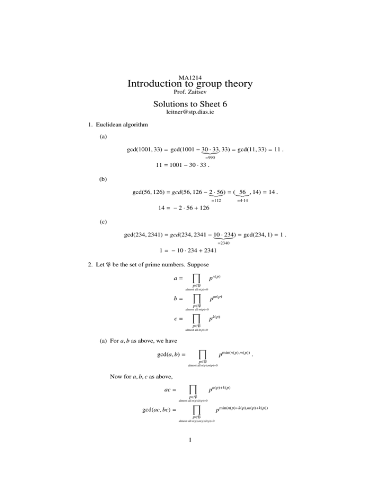 group theory assignment solutions