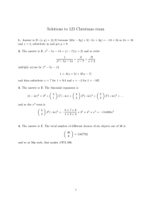 Solutions to 123 Christmas exam