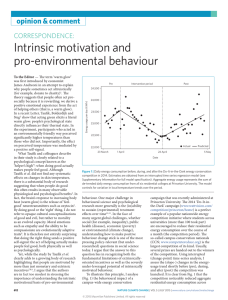 Intrinsic motivation and pro-environmental behaviour opinion &amp; comment CORRESPONDENCE: