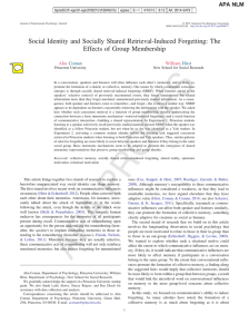 Social Identity and Socially Shared Retrieval-Induced Forgetting: The Alin William