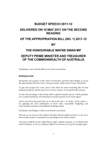 BUDGET SPEECH 2011-12 DELIVERED