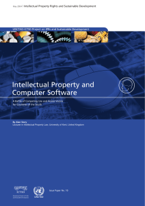 Intellectual Property and Computer Software ICTSD UNCTAD-ICTSD Project on IPRs and Sustainable Development