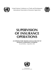 SUPERVISION OF INSURANCE OPERATIONS United Nations Conference on Trade and Development