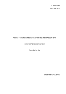 26 January 2004  ENGLISH ONLY UNITED NATIONS CONFERENCE ON TRADE AND DEVELOPMENT