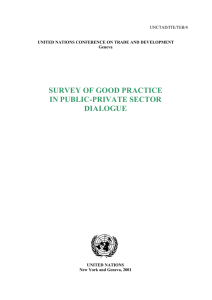 SURVEY OF GOOD PRACTICE IN PUBLIC-PRIVATE SECTOR DIALOGUE