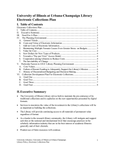 University of Illinois at Urbana-Champaign Library Electronic Collections Plan
