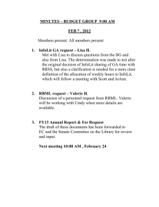 MINUTES – BUDGET GROUP  9:00 AM  FEB 7 , 2012