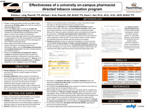 Effectiveness of a university on-campus pharmacist directed tobacco cessation program