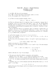 Math 220 Exam 2 Partial Solutions November 9, 2012