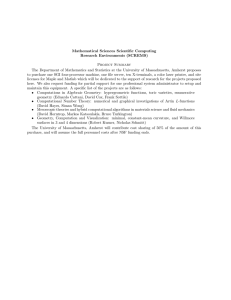 Mathematical Sciences Scientific Computing Research Environments (SCREMS) Project Summary